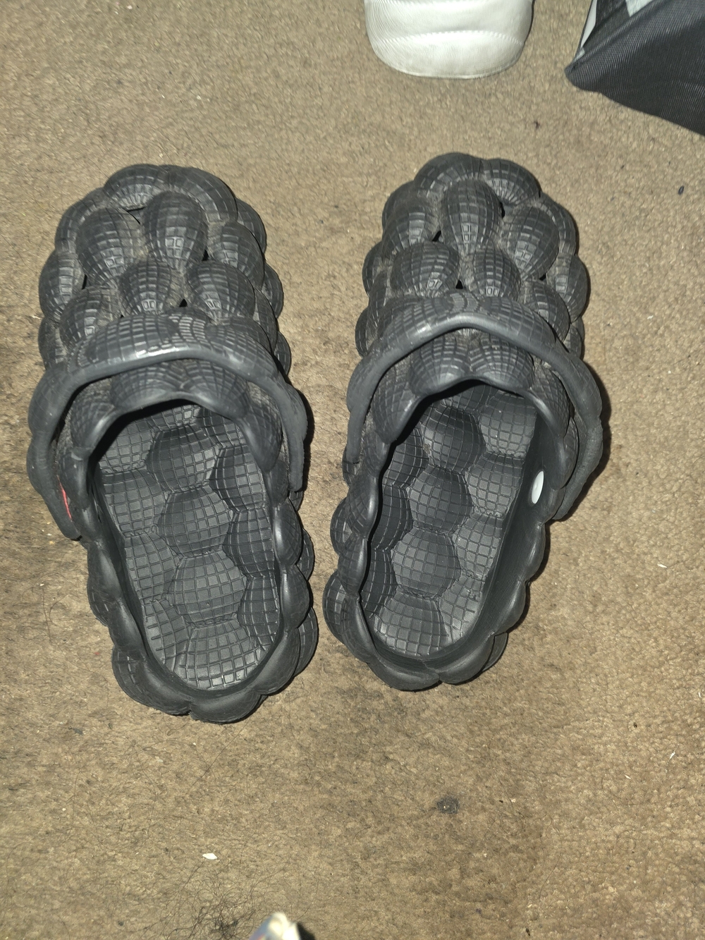 Black Cushioned Bubble Slide Sandals for Men